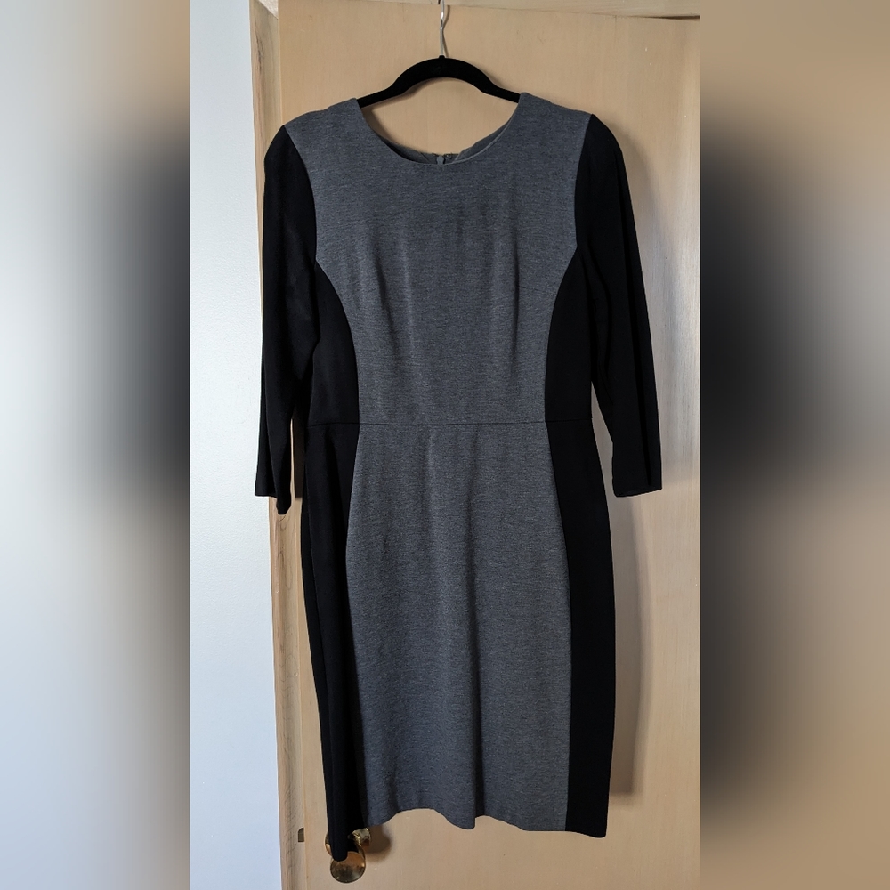 Talbots Gray & Black Colorblock Dress